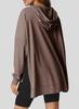 2024 Women's Hooded Waffle Knit Pullover Sweatshirt with Pocket, Long Sleeve, Autumn/Winter