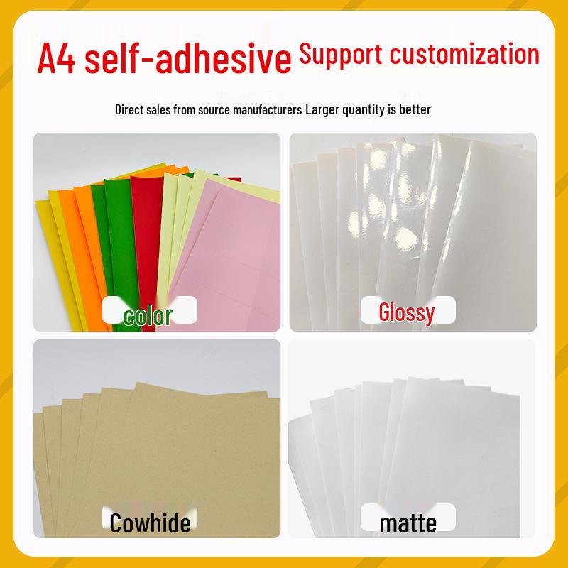 A4 Matte Self-Adhesive Printing Paper - 100 Sheets