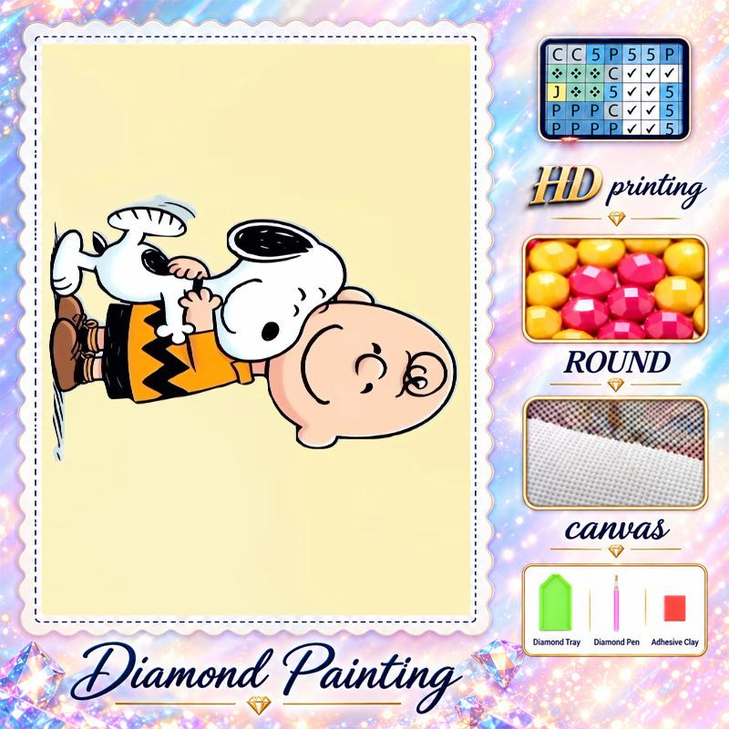 Snoopy Peanuts Diamond Painting Kit 5D Full Drill DIY Diamond Mosaic Wall Art Home Decor