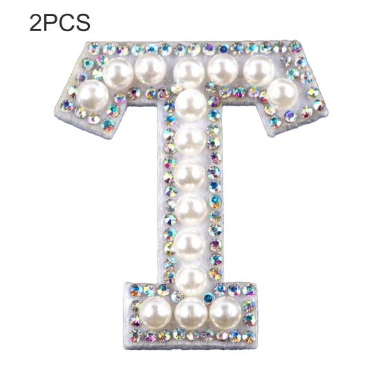 2Pcs DIY Handmade Patch Decor Fabric Adorable English Letter Shape Patch Sticker for Bag