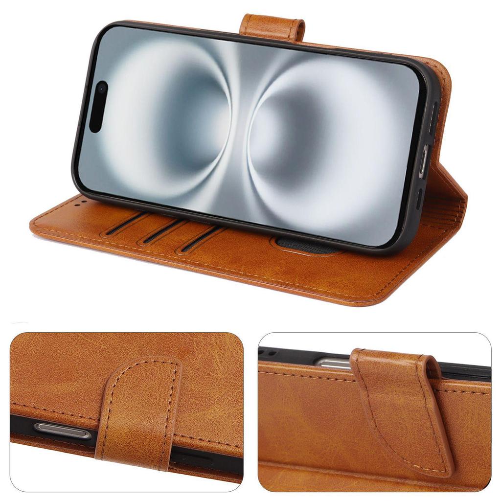 Etui na telefon Motorola Moto G56 5G ze skóry cielęcej z klamrą nożową (Wersja zagraniczna)