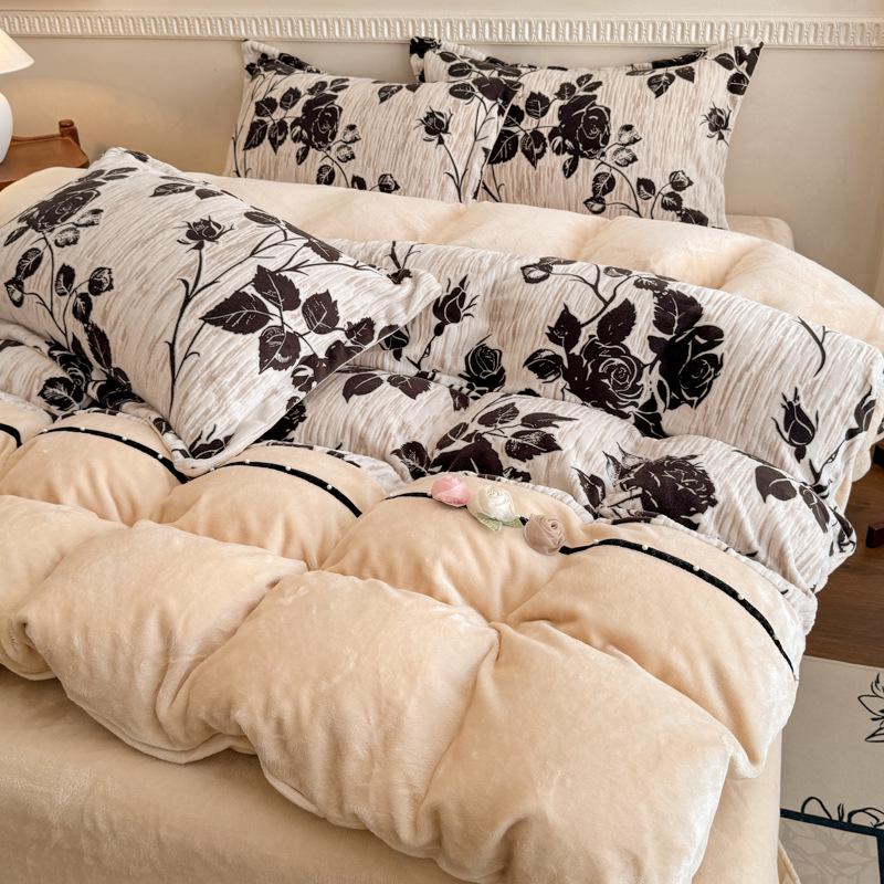 Verdicktes Winter-Baumwoll-Doppellagen-Musselin Französisches Bettwäsche-Set Klasse A & Bettbezug-Set