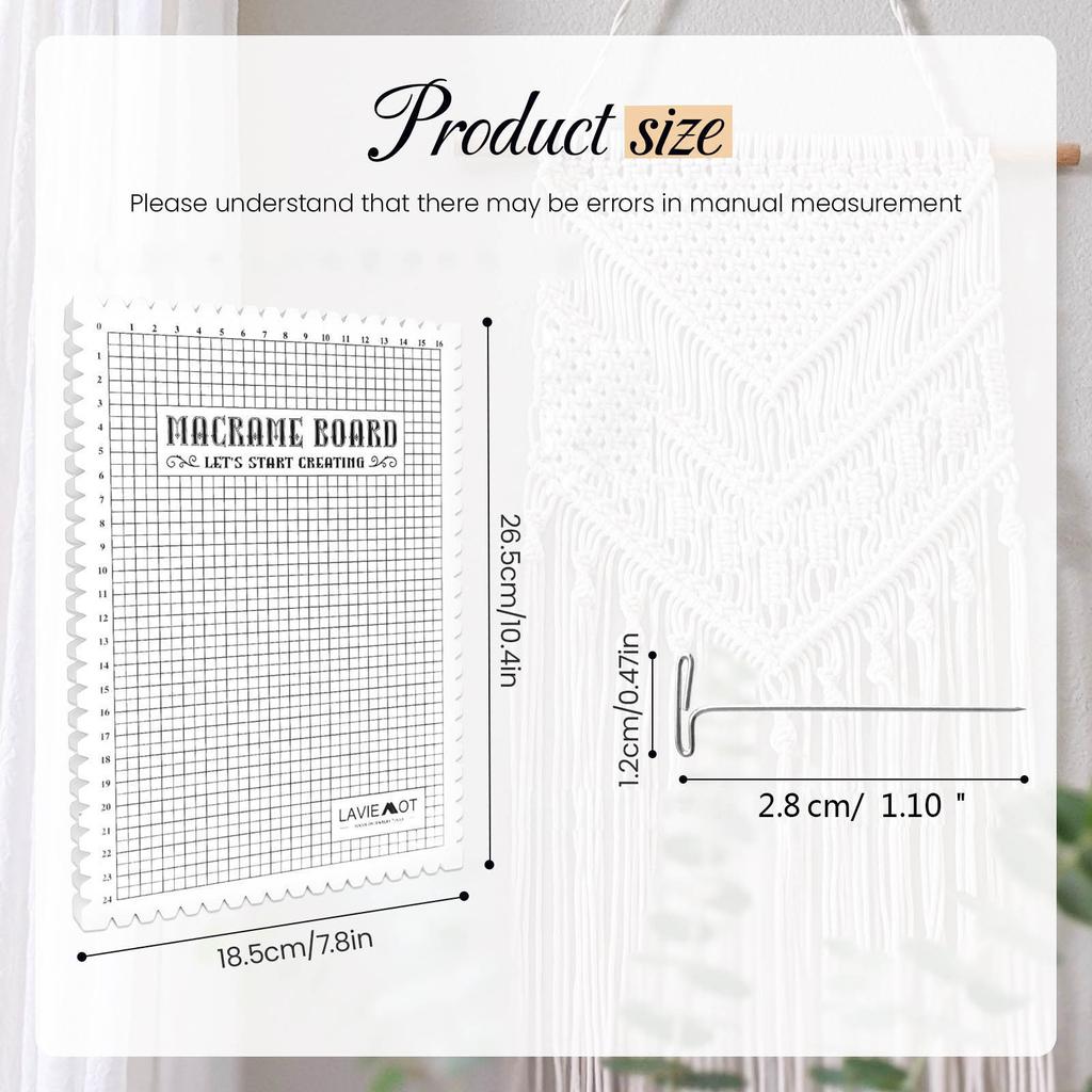 Creative Macrame Board Handcraft Knitting String Grided Boards Mat DIY Woolen Yarn Braided Fixed Tool Knotting Needle