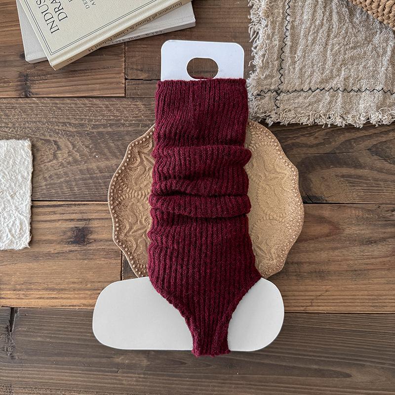 Boots Cotton Ballet Style Stepping Socks Cover Thickened Warm Stacking Socks Solid Color Thin Leg Socks