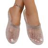 Women's Slip On Sandals Breathable Lightweight Casual Summer Shoes with Rhinestone Detail Comfortable Sole and Open Back Design