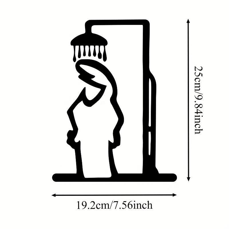 2D Flach, Hochwertiges 2D Flachmetall Selbst mit Löchern, Schwarzer Rahmen Moderne Heimdekoration für Badezimmer - Einfach zu installierende Wandkunst