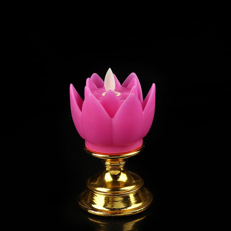 Led Lotus Light Battery Operated Colorful Soft Natural Light Buddha Lamps Prayer Flicker Led Candle Tea Lamp Temple Decoration