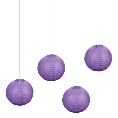 Uxcell 6 Lanternas de Papel Roxas Escuras Penduradas Lâmpada Redonda de Lanterna de Papel, 10 polegadas, para Natal, Decoração de Casa e Decorações de Festa