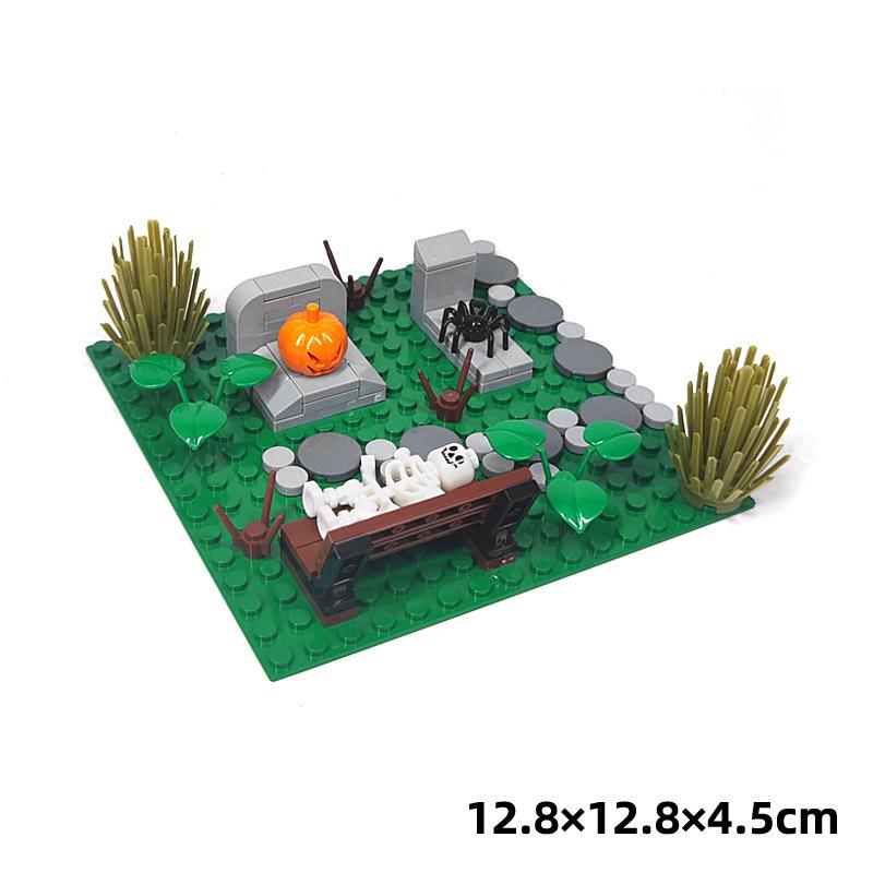 

Сращивание Мелких Частиц Хэллоуин Конструктор Призрак Череп Кладбище Церковная Сцена Украшение DIY Игрушка