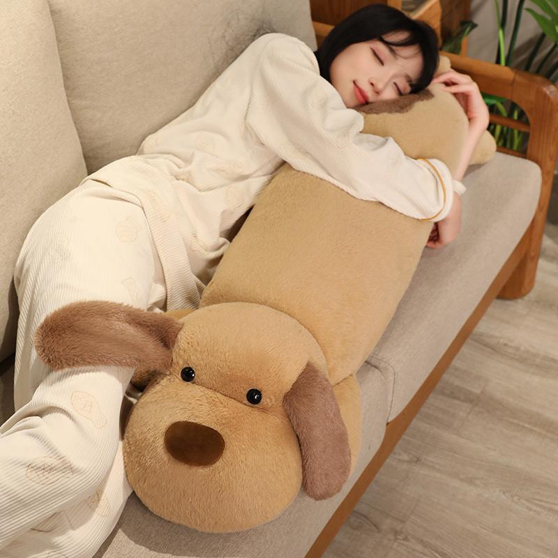 Soft Big Ear Dog Plush Pillow Stuffed Cute Puppy Baby Appease Doll Sofa Chair Cushion Home Decoration Huggable Pillow Gift