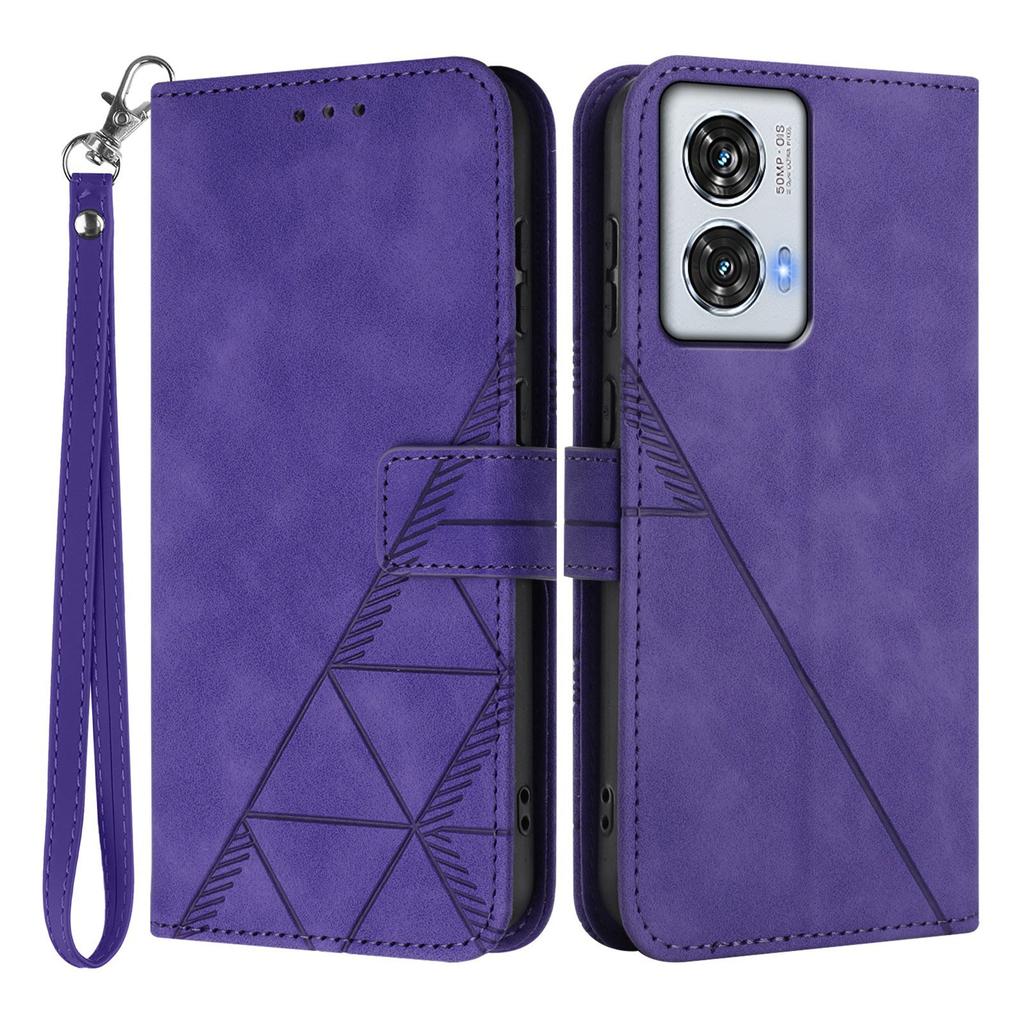 For Motorola Moto G85 5G/Motorola Edge 50 Fusion 5G Leather Case with Hand Strap Wallet Stand Phone Cover