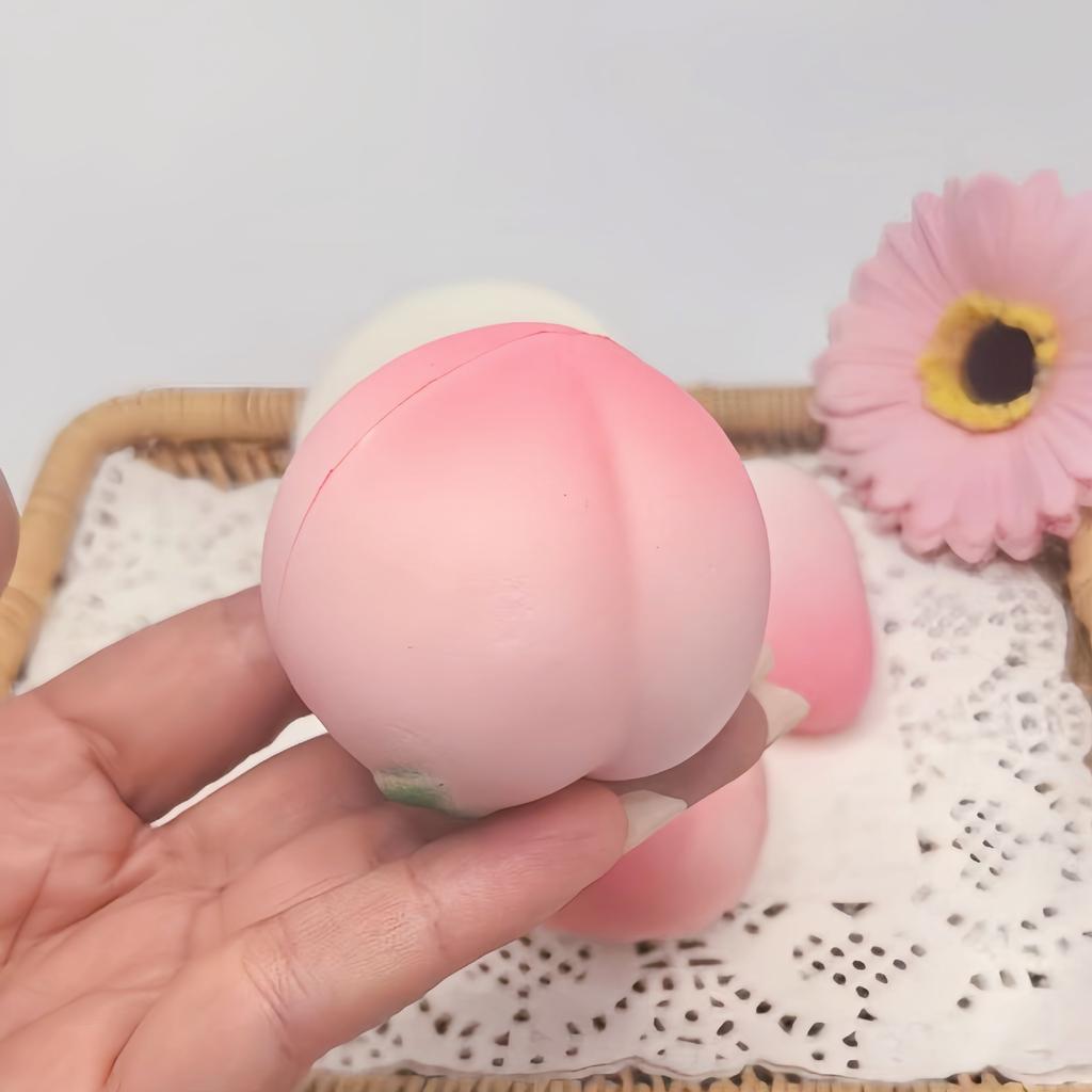 Cherry Blossom Pink Fruit-Colored Peach Apple Strawberry Mousse Cake Pu Soft Slow Rebound Squeeze Fidget Toy Kids Squshy Gift