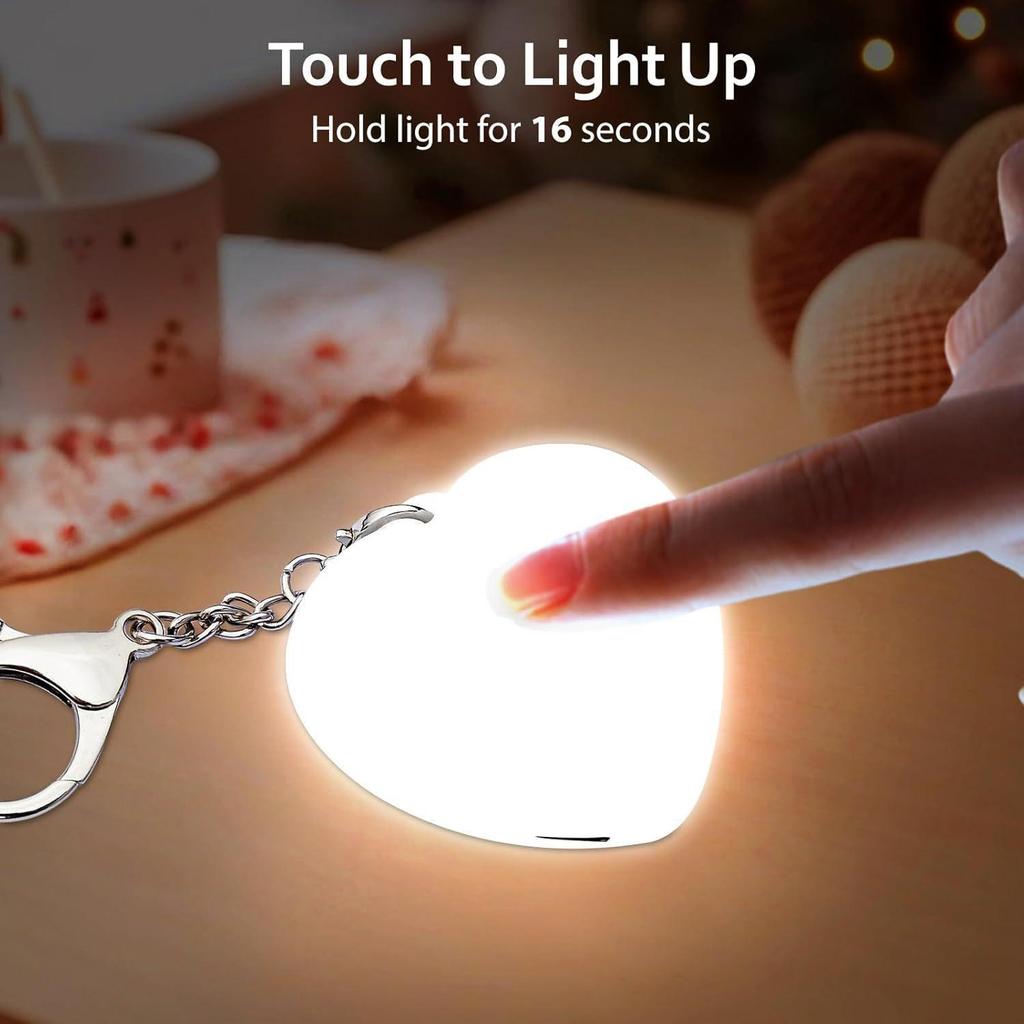 Heart-Shaped Keychain Night Light & Christmas Gift