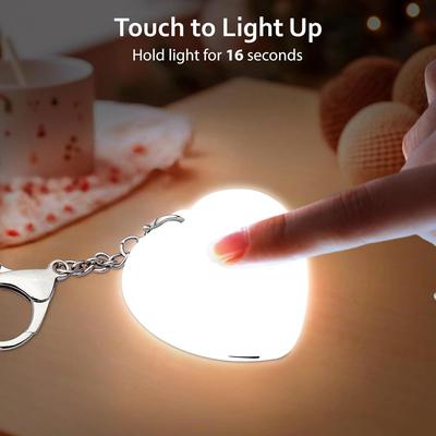 Portachiavi Mini Luce Notturna LED a Forma di Cuore Touch USB