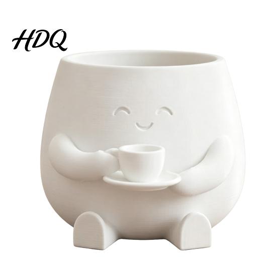PLA Flowerpot 3D Printed Face Planter Pot Decorative for Indoor Outdoor Cactus