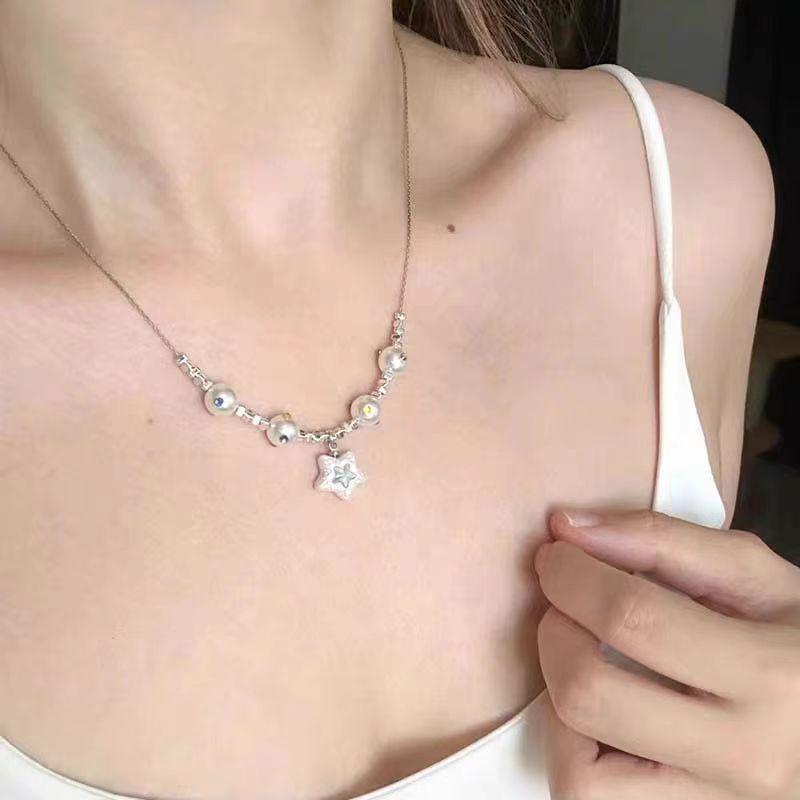 2024 Vintage Double-Layer Pearl Necklace with Heart Pendant