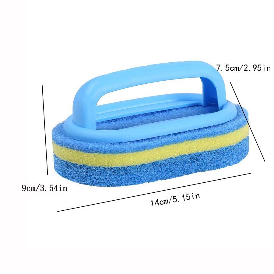 Multi-Purpose Bathroom Scrubber with Handle: Tile, Bathtub, Sink, and Floor Cleaning Brush