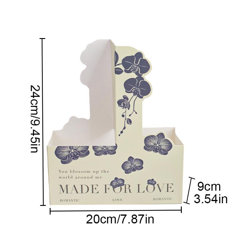 2pcs/Pack Packaging Flower Shop Flower Basket DIY Handheld Flower Box Foldable Paper Wedding Party Decorative Accessories