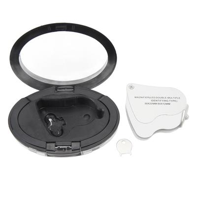Dual Lens 30X 60X Handheld Mini Pocket Microscope LED Light Handheld Magnifying Glass Mini Pocket