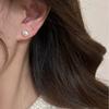 Double-sided Pearl Two-layered Snowflake Tassel Style Earrings. Unique Design, Luxurious Ear Rings. New Arrivals for Autumn and Winter.