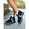 Fleece platform British style plus size cotton shoes women's 2025 winter new warm round toe buckle hairy booties
