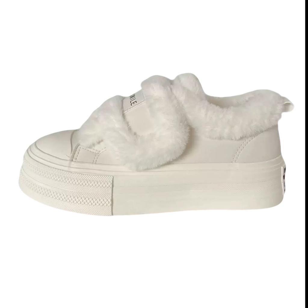 Winter New Velvet Velcro Women Ins Versatile Cotton Shoes Platform Warm Board Shoes