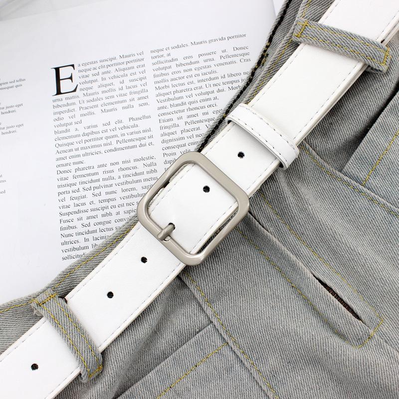 Ladies Square Day Buckle Belt Student Bf Merry Line Decorative Wide Belt