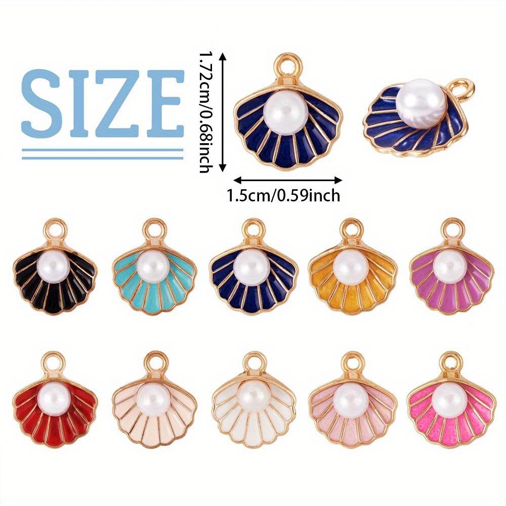 6/12/18pcs Alloy Shell Enamel Pendant Ocean Summer Ocean Theme Color Shell Pendant DIY Summer Beach Anklet Bracelet Earrings