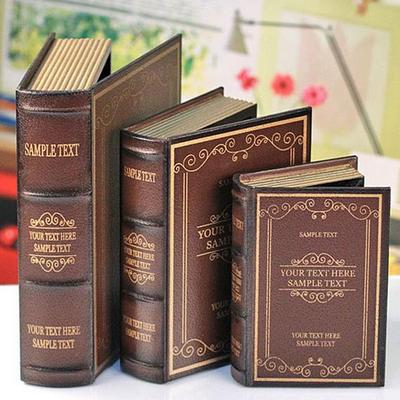 Scatola portaoggetti finta libreria in legno vintage - Decorazione libreria retrò