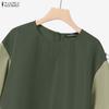 ZANZEA Women Half Sleeve Blouse and Loose Wide Leg Pants Casual Two Piece Suit Sets