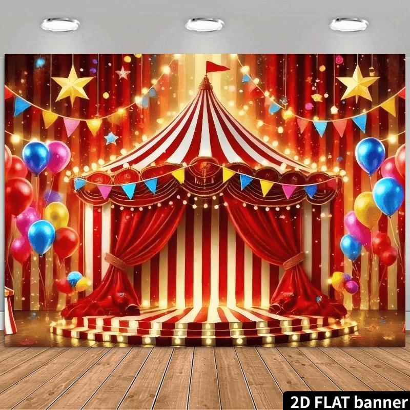 2D Planar Circus Theme Background Fabric for Studio Shooting Festival Celebration Interior Decoration Wall Decoration