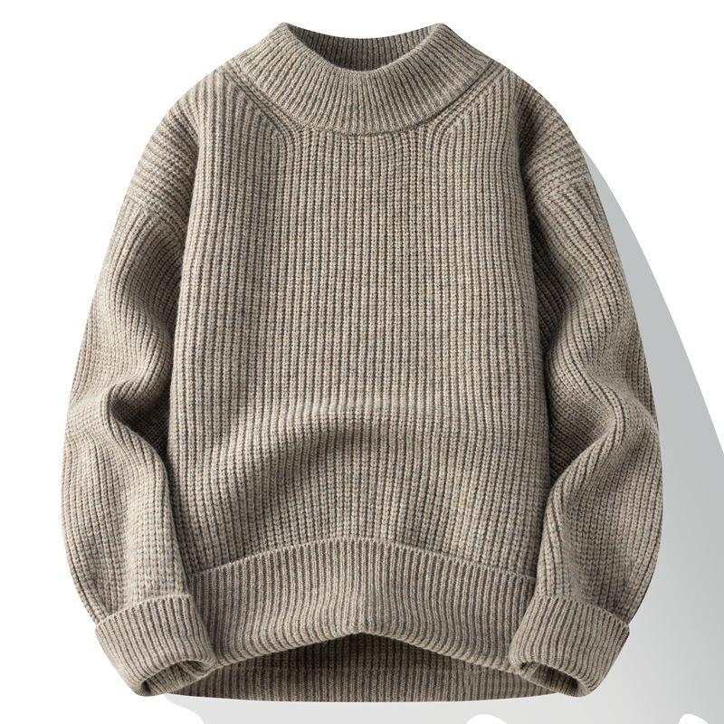 Einfarbiger Herbst- und Winter-Herren-Verdickter Lockerer Pullover Mode-Pullover Strickpullover Ausländischer Stil Vielseitiger Trend Top