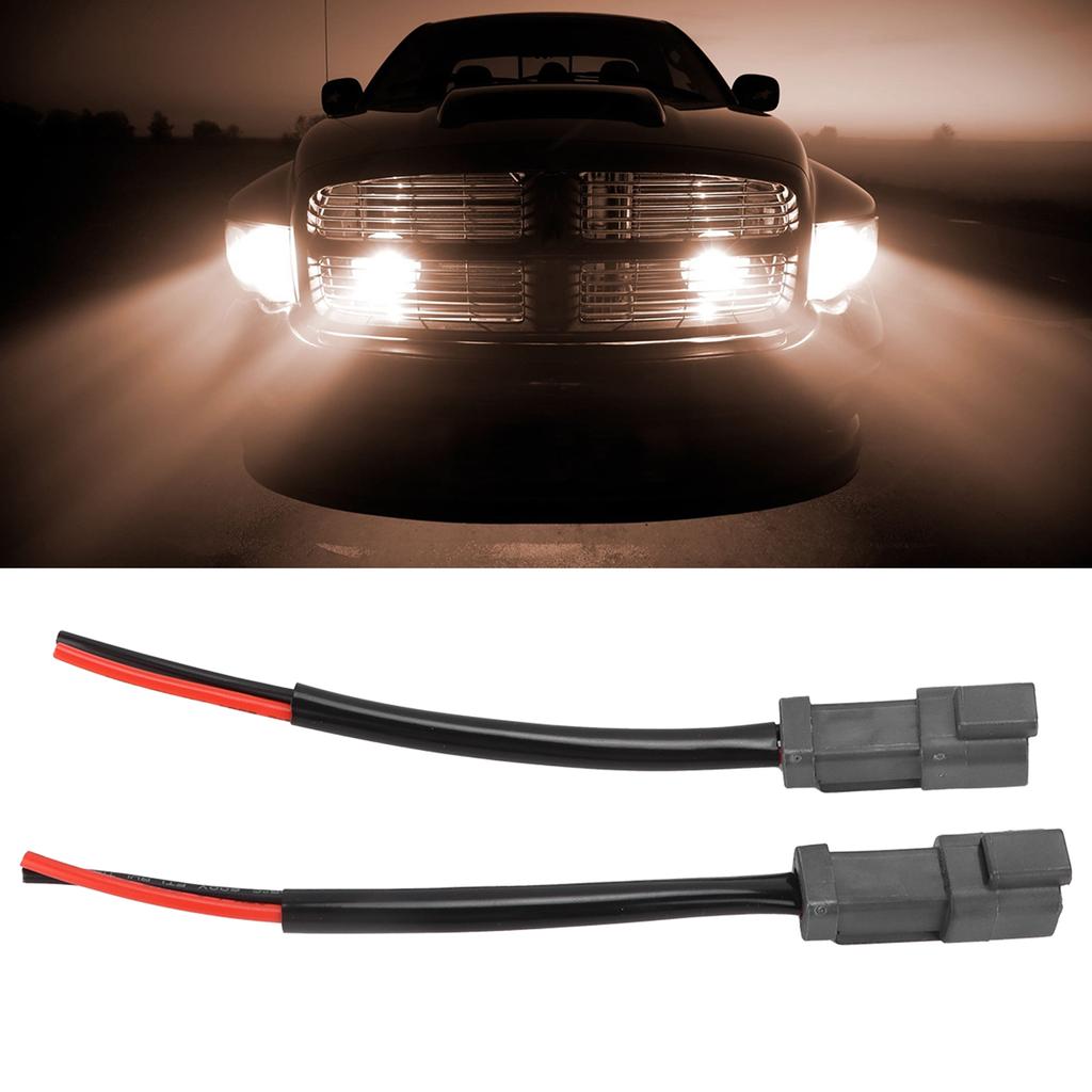 Pair DT Male Socket Harness Retrofit Connectors Wiring Universal for Headlight Fog Lamp 12V‑24V