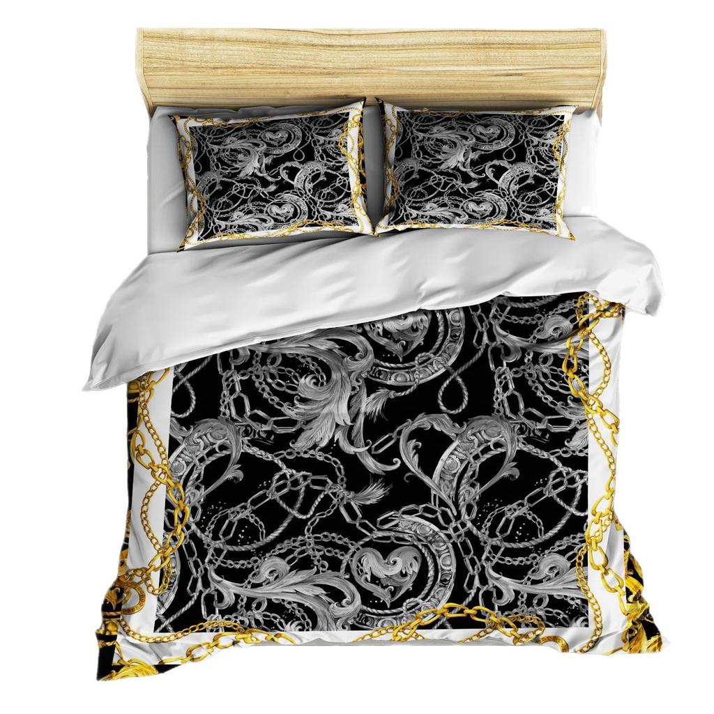 3D Digital Printing Three-Piece Quilt Cover Bed Sheet Kit