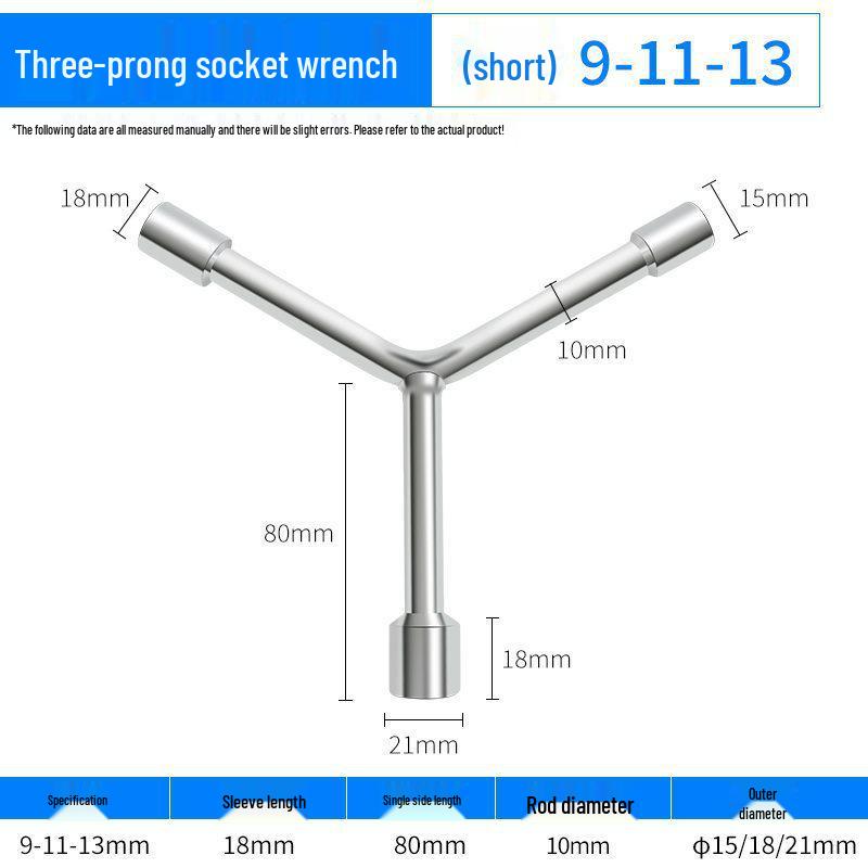 Dreifach erweiterbarer Multifunktions-Y-Steckschlüsselschlüssel für Motorrad- & Autoreparatur
