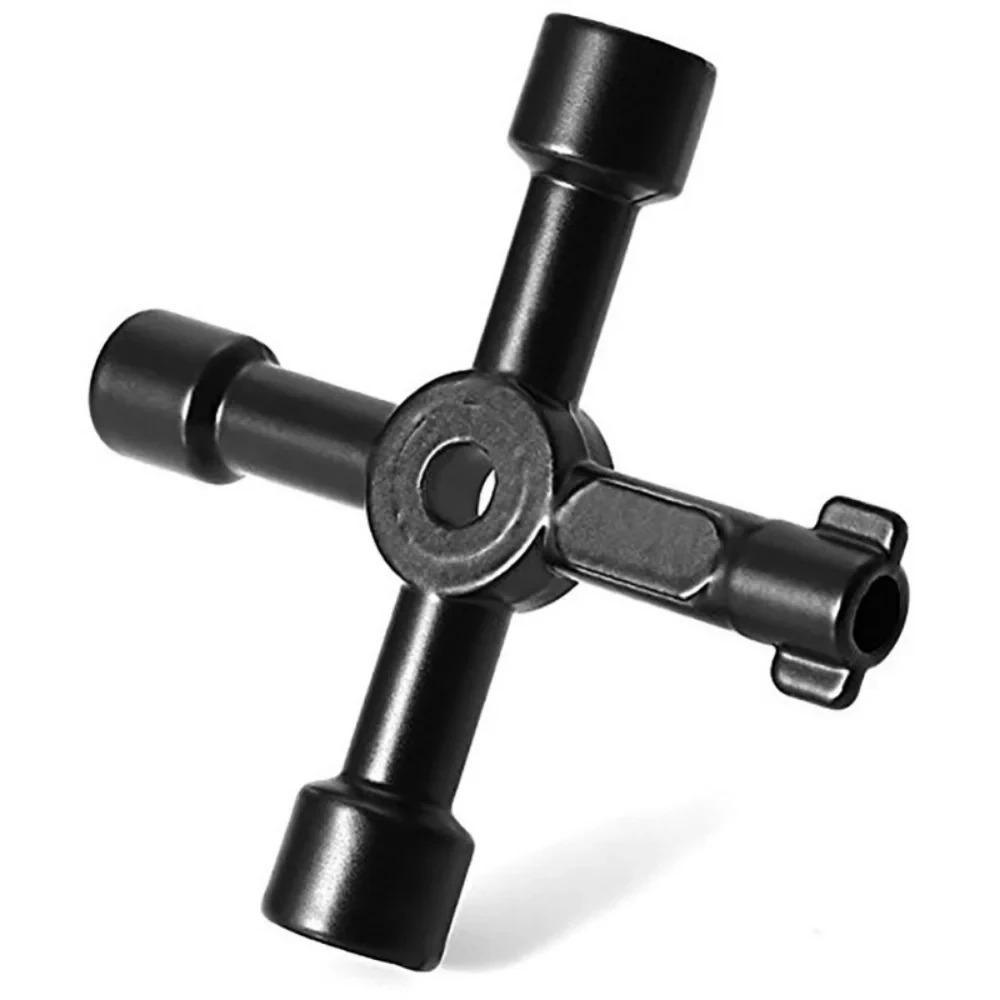 4-in-1-Multifunktionskreuz für Elektriker und Klempner, Schalterschlüssel, universeller Vierkant-Dreiecksschlüssel, für Gaszug-Entlüftungskühler