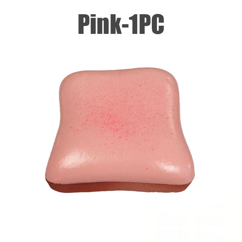 Simulated Cream Toast Squeeze Toy Slow Rising Soft Gel Stress Reliever Funny Sticky Decompression Toy Gift for Adults Kids