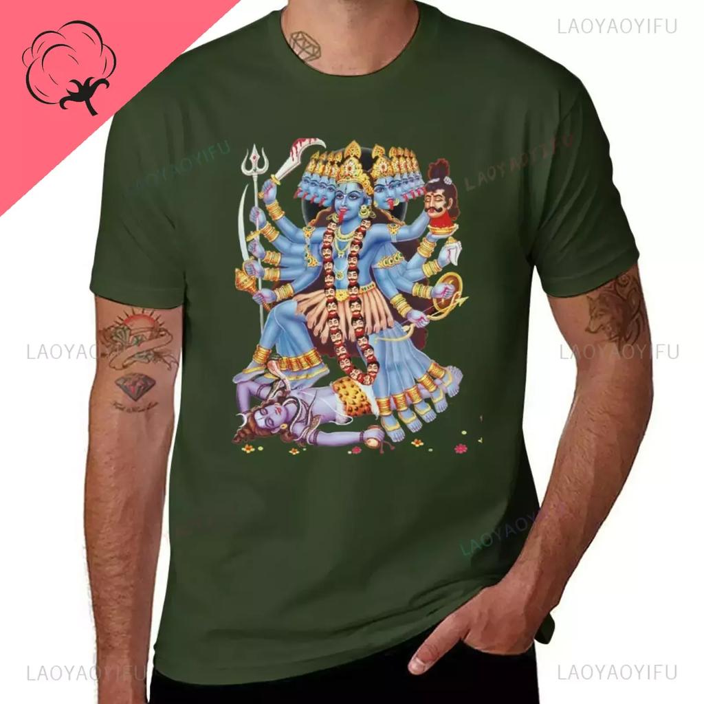 Kali Kalika or Shyama Hindu Goddess Printed TShirt High Quality Cotton New Edition Sweat Plain T Shirts Men Ropa Hombre
