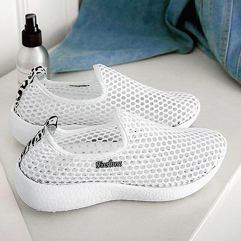 

Fashion Fashion Women Sandals Summer New Mesh Breathable Women Shoe Casual Sports Shoe Soft Comfortable Ladies ShoesZapatos De Mujer 41 белый