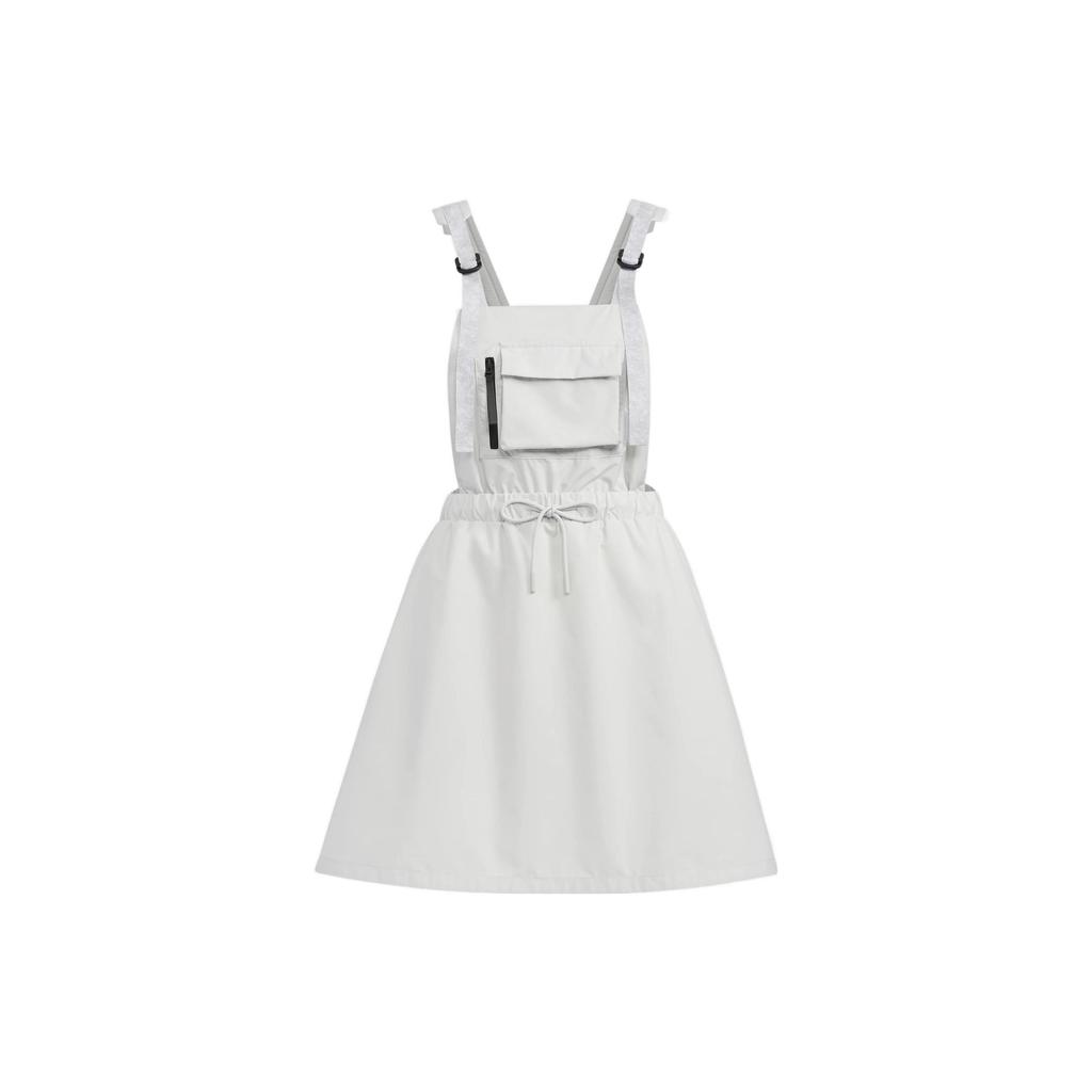 Adidas Originals Trefoil SS22 Solid Color Drawstring Strapless Dress Women Dress Off-White HS9496