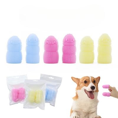Spazzolino da Denti a Dita Doppie per Animali Domestici, Spazzolino per Cani e Gatti, Ditali per la Pulizia dei Denti, Strumenti per la Pulizia Orale degli Animali Domestici