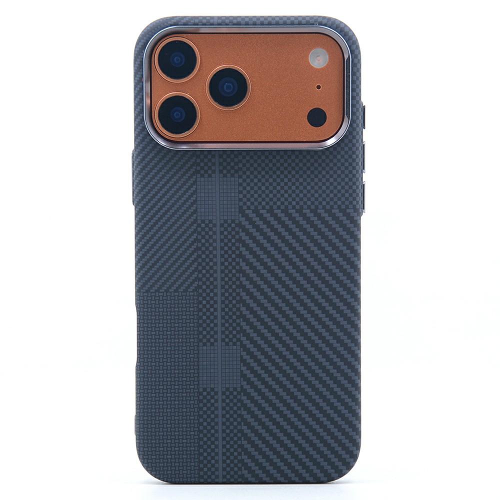 For iPhone 17 Pro Magnetic Case Carbon Fiber Texture Water Transfer PC Phone Cover