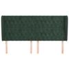 VidaXL Tête de lit avec oreilles Vert foncé 203x23x118-128 cm Velours3118361