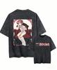 388. T-shirt Lavé Puella Magi Madoka Magica T-shirt Lavé Anime Akemi Homura Harajuku Surdimensionné Vintage Lâche Streetwear Classique Unisexe T-shirt surdimensionné