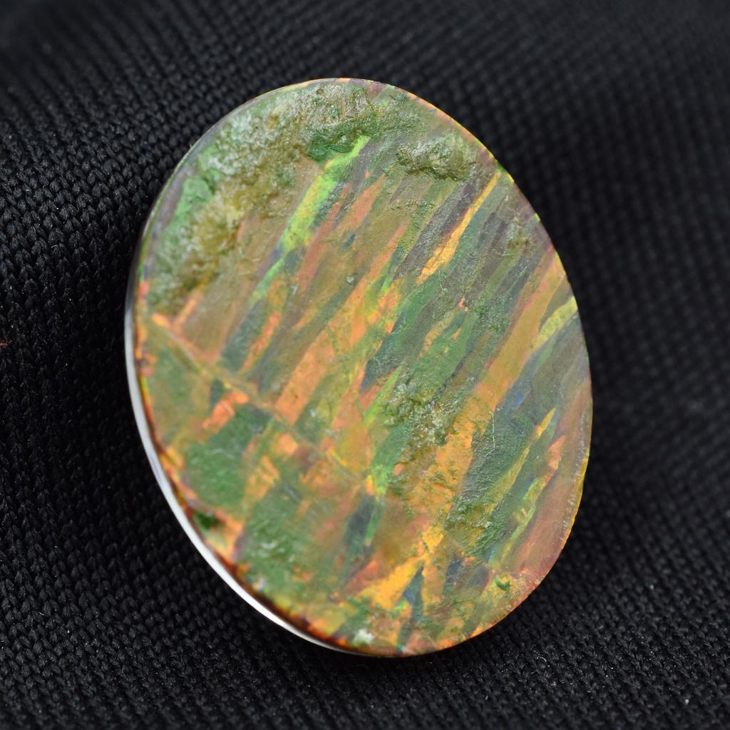 Lab-Created Opal Loose Gemstone 9.60 Ct Multi-Color Oval Cut Boulder October Birthday Birthstone