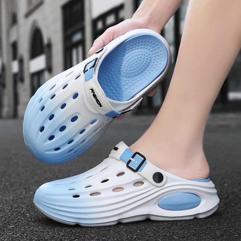 Cave Shoes Summer New Fashion Gradual Change Internet Celebrity Sandals Trend Korean Version Thick Bottom Stepping On Shit Seaside Beach Sandals