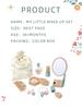 Wooden Makeup Toy Set for Toddler Pretend Play,Wood Beauty Salon Toys Cute Wooden Makeup Kit with Realistic Accessories Gift