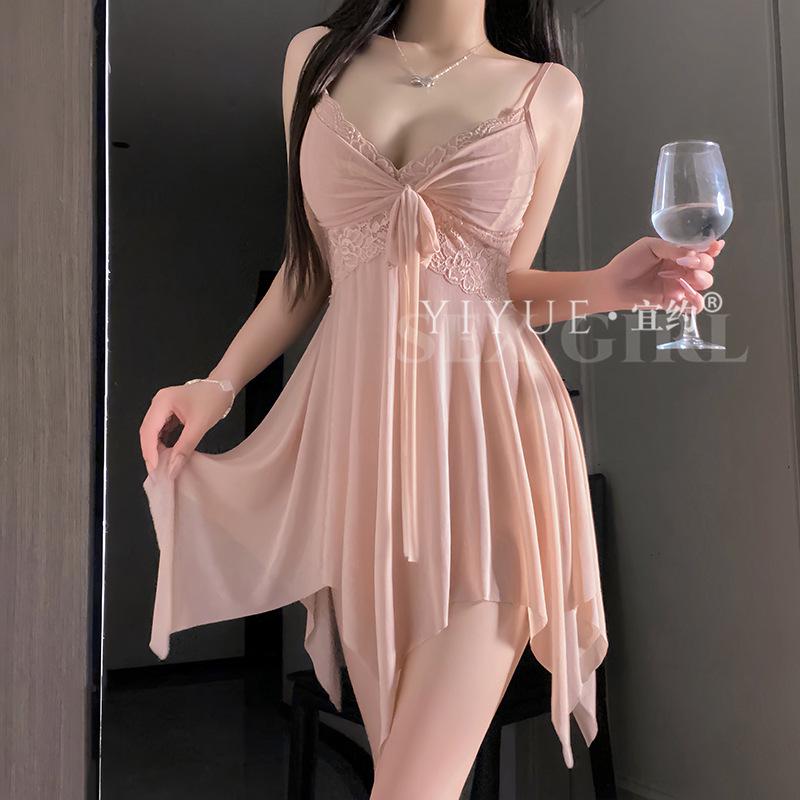 Yi Yue Sexy Lace Nightgown with Removable Lace-up Design - Style 1268