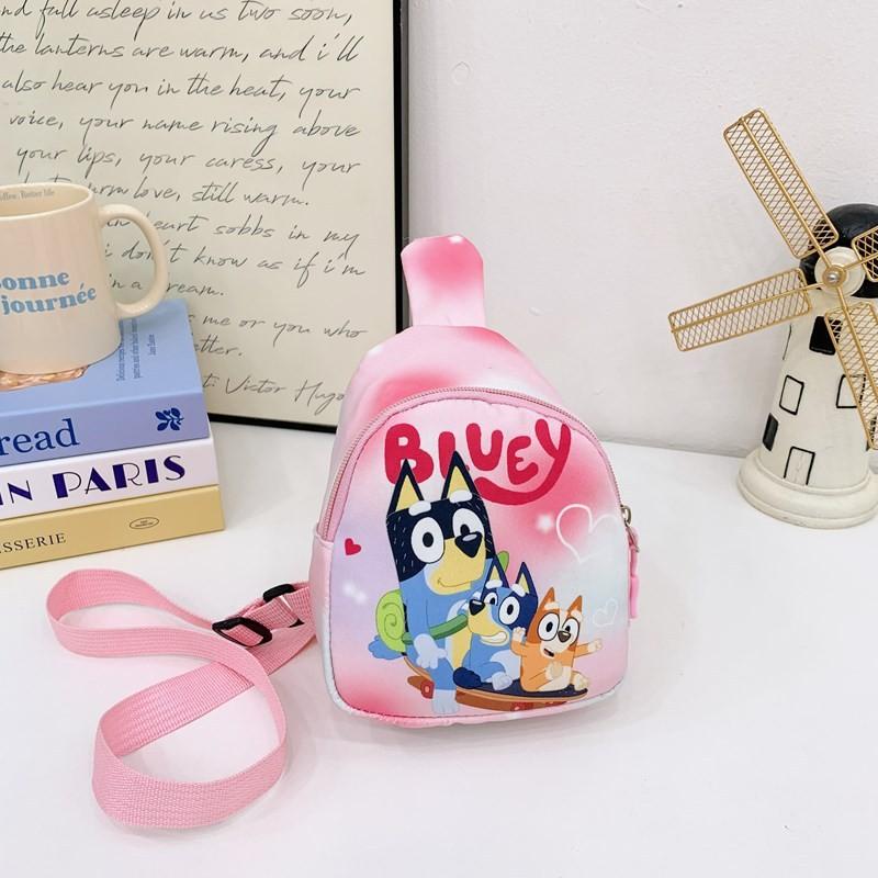 

Bluey Stitch Cartoon Kids Mini Shoulder Bag With Breathable Nylon For Daily Use Light Pink Stitch
