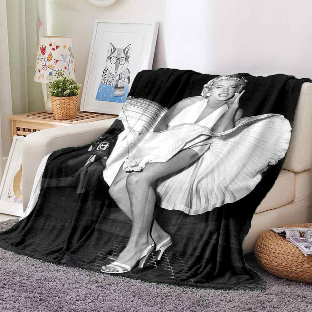 Marilyn Monroe Flannel Blanket Throw Blanket Soft Warm Sofa Bed Camping home Decor Unique Christmas Gift C9261777